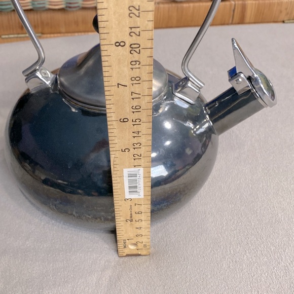 Vintage Chantal Tea Pot Kettle Whistling Stovetop Onyx Black Stainless Steel !! - Picture 14 of 14